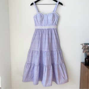 Lilly Pulitzer Olivet Stretch Midi Dress in Light Lilac Verbena Gingham